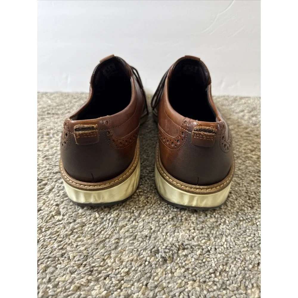 ECCO Men's Size 13 47 St. 1 Hybrid Patterned Leather Oxford‎ Shoes Brown